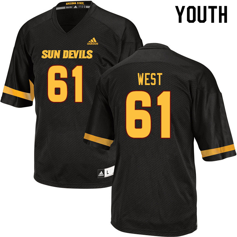 Youth #61 Dohnovan West Arizona State Sun Devils College Football Jerseys Sale-Black - Click Image to Close